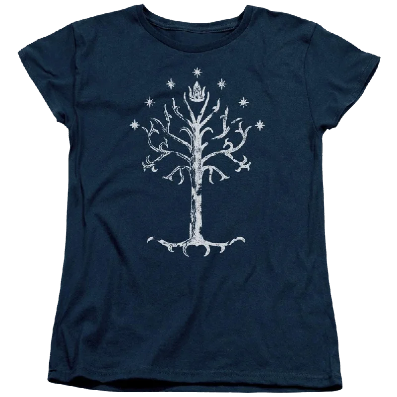Lord of the Rings Tree Of Gondor Women's T-Shirt Hooded Caped Shawl Collar