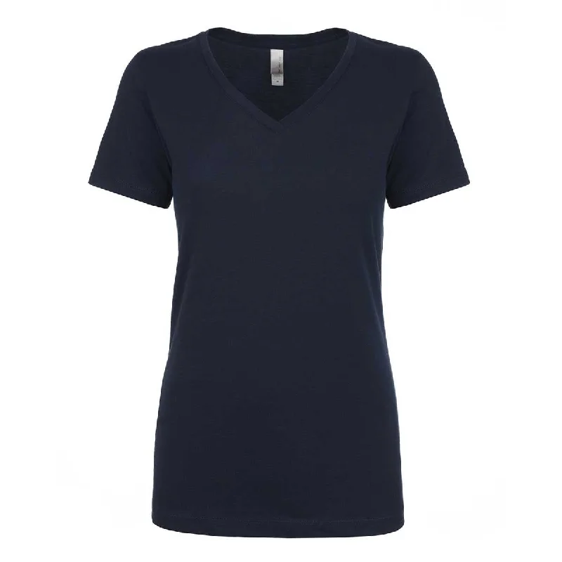 Next Level Women's Midnight Navy Ideal V-Neck Tee Elasticated Padded Insulated