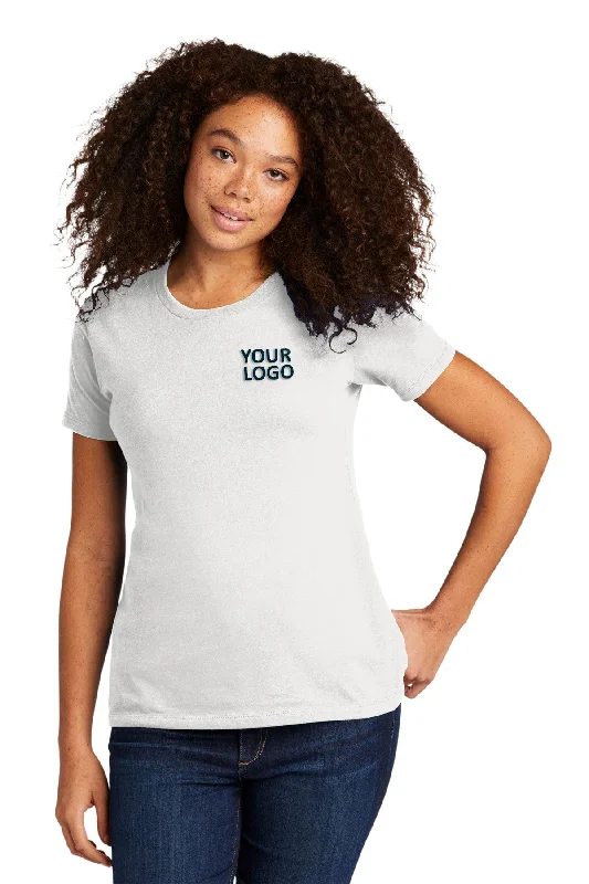 Next Level Women's Cotton Boyfriend Custom Tee's, White Denim Fabric Leather Fabric Suede Fabric