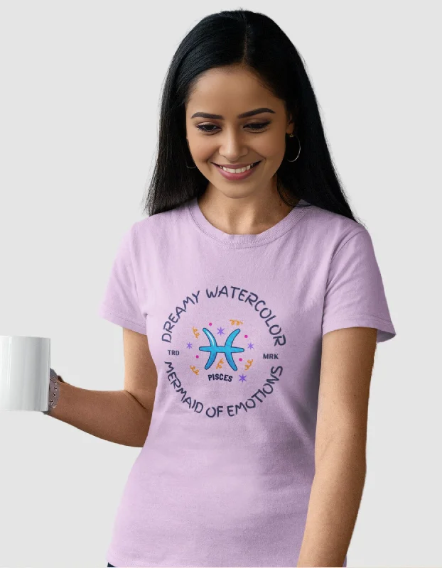 Pisces Women's Dreamy Watercolor Funky T-Shirt Mesh Fabric Canvas Fabric Denim Fabric Pisces Women's Dreamy Watercolor Funky T-Shirt Mesh Fabric Canvas Fabric Denim Fabric