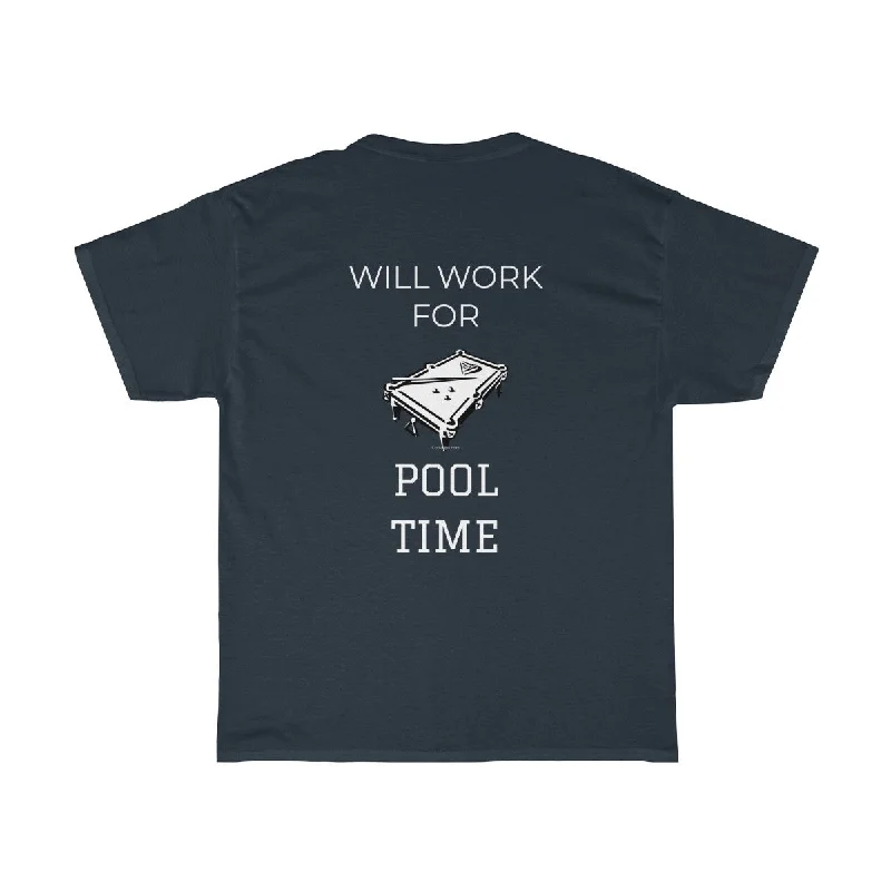 "Pool Time" Unisex Heavy Cotton Tee Print Jacquard Patchwork