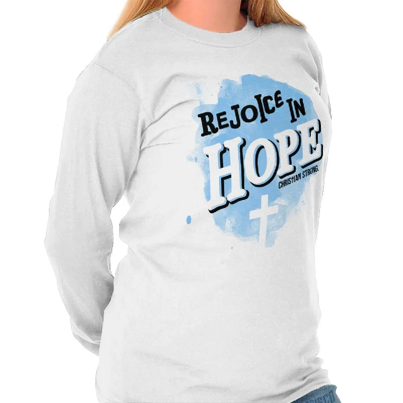 Rejoice in Hope Long Sleeve T-Shirt Thin T-Shirt Open Front Quick Dry