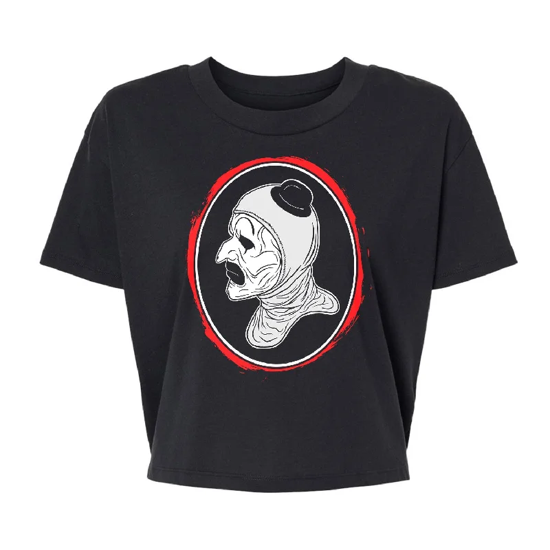 Sad Clown - Alternative Women's Crop Tee Chenille Brocade Lace