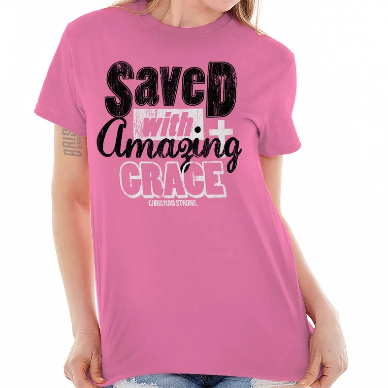 Saved With Amazing G T Shirt Mesh Blend Leather Blend Suede Blend