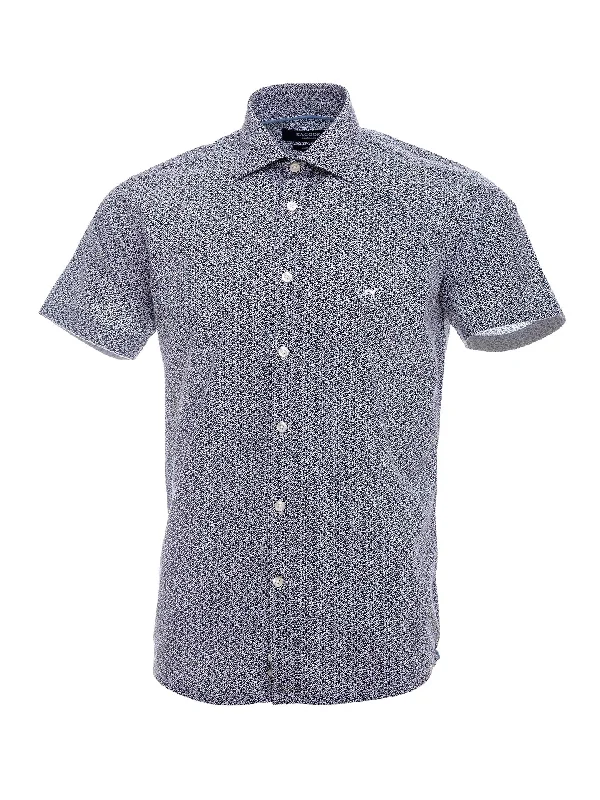 Shirt Casual Man Sport (Slim) Plaid T-Shirt Polka Dot Checkered