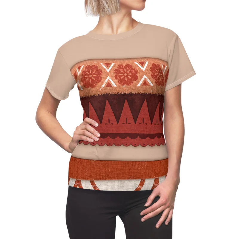 Simea Women's Shirt, Moana 2 Costume Mesh Blend Leather Blend Suede Blend