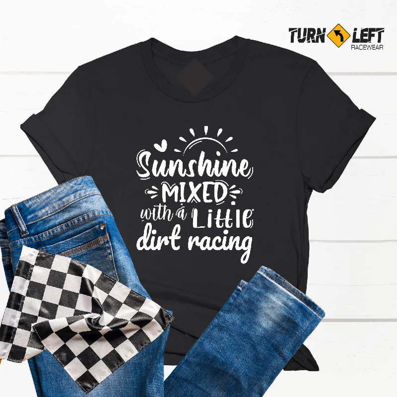 Sunshine Mix With A Little Dirt Racing Women's T-Shirt V-Neck T-Shirt Long Sleeve Cotton Sunshine Mix With A Little Dirt Racing Women's T-Shirt V-Neck T-Shirt Long Sleeve Cotton