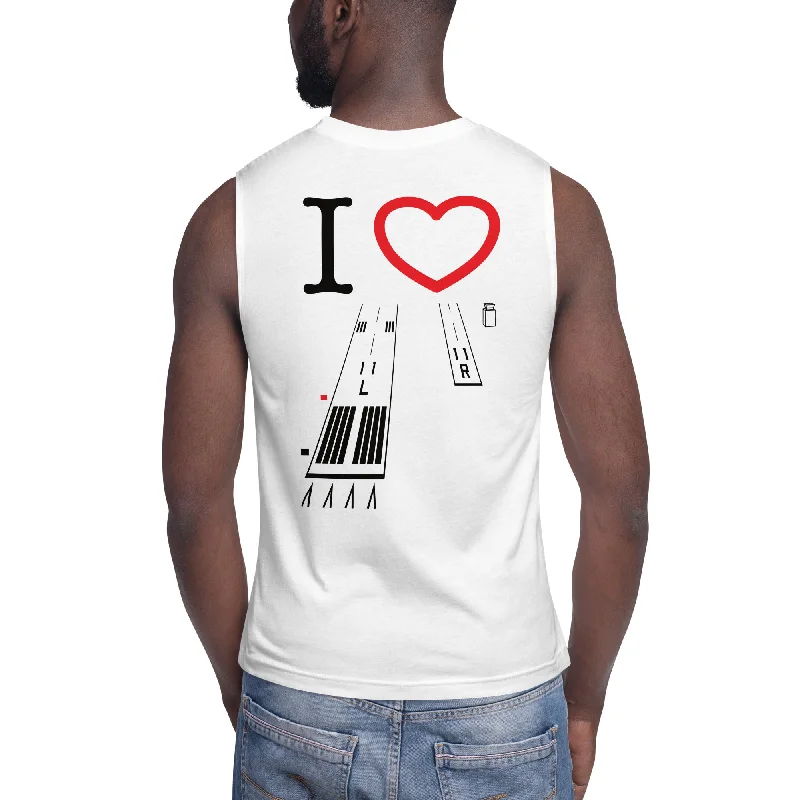 Torrance Airport Runways 29L - 29R / 11L - 11R unisex muscle shirt (white) Anti-Shrink Durable Soft