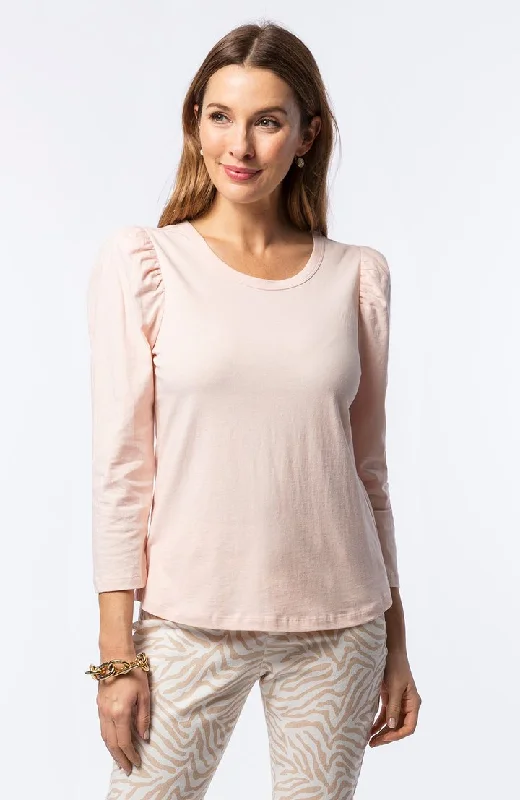 Tyler Boe Kristy Puff Sleeve Tee Rose Petal Nylon Fabric Polyester Fabric Spandex Fabric Tyler Boe Kristy Puff Sleeve Tee Rose Petal Nylon Fabric Polyester Fabric Spandex Fabric
