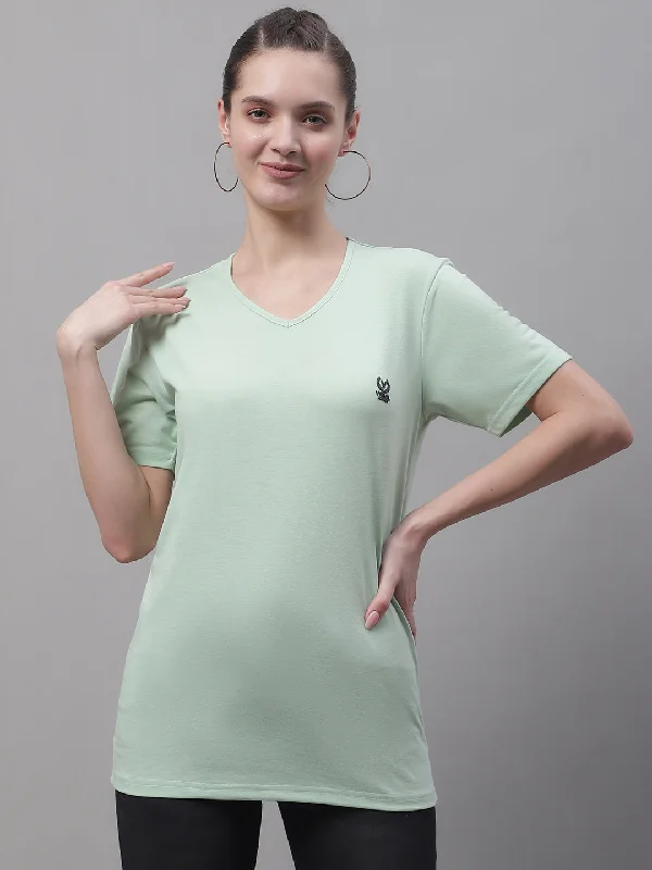 Vimal Jonney V Neck Cotton Solid Light Green T-Shirt for Women Chenille Fabric Brocade Fabric Lace Fabric Vimal Jonney V Neck Cotton Solid Light Green T-Shirt for Women Chenille Fabric Brocade Fabric Lace Fabric