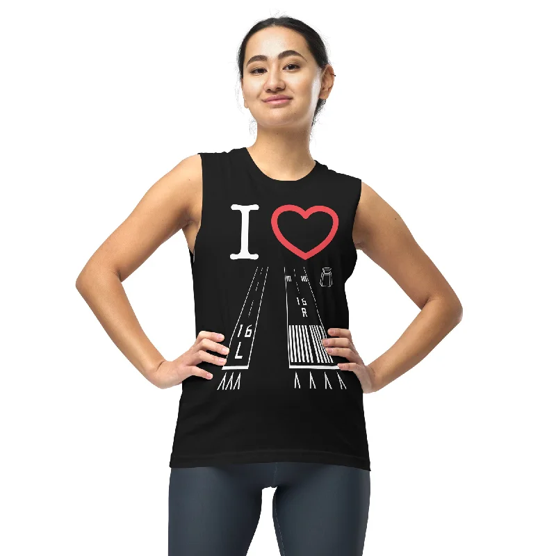 Van Nuys Airport Runways 16L - 16R / 34L - 34R unisex muscle shirt (black) Striped Floral Plaid Van Nuys Airport Runways 16L - 16R / 34L - 34R unisex muscle shirt (black) Striped Floral Plaid