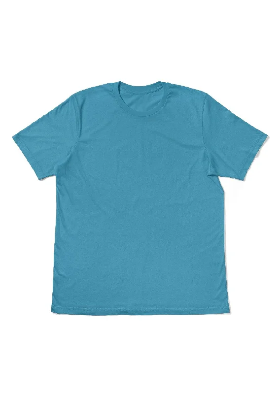 Women's Boyfriend Style T-Shirt - Aqua Fitted T-Shirt Seamless Stretchy