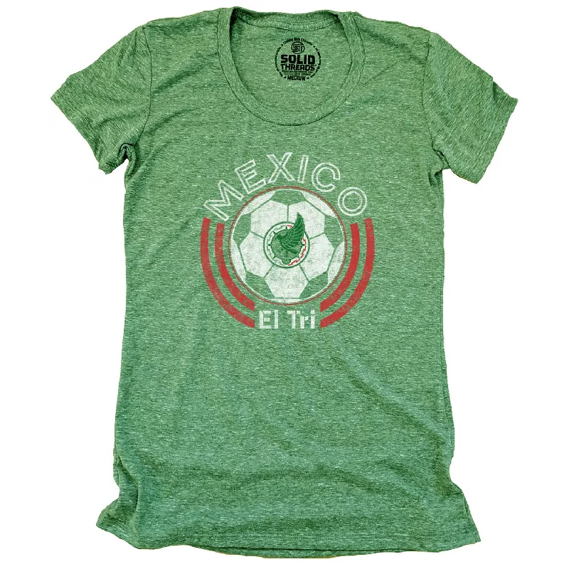 Women's Mexico National Soccer Team T-shirt Collared T-Shirt Boat Neck A-Line