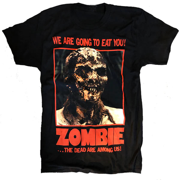 Zombie Poster Shirt Front Pockets Side Pockets Patch Pockets