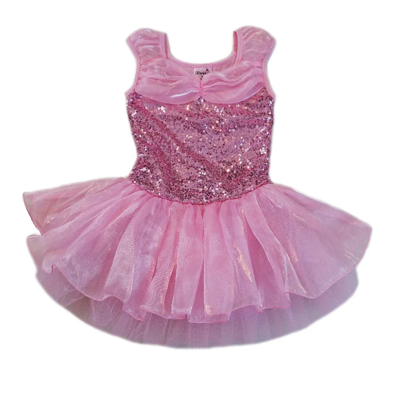 Baby Pink Sequins Ballet Dress Tunics Gym athletic