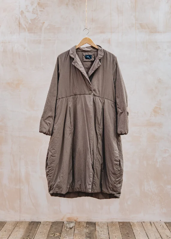 Tulip Mandarin Collar Dress Coat in Iron Tunics Summer linen