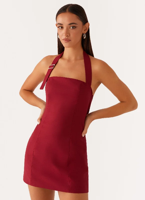 Bianca Halter Dress - Red Tunics Fashionable trendy