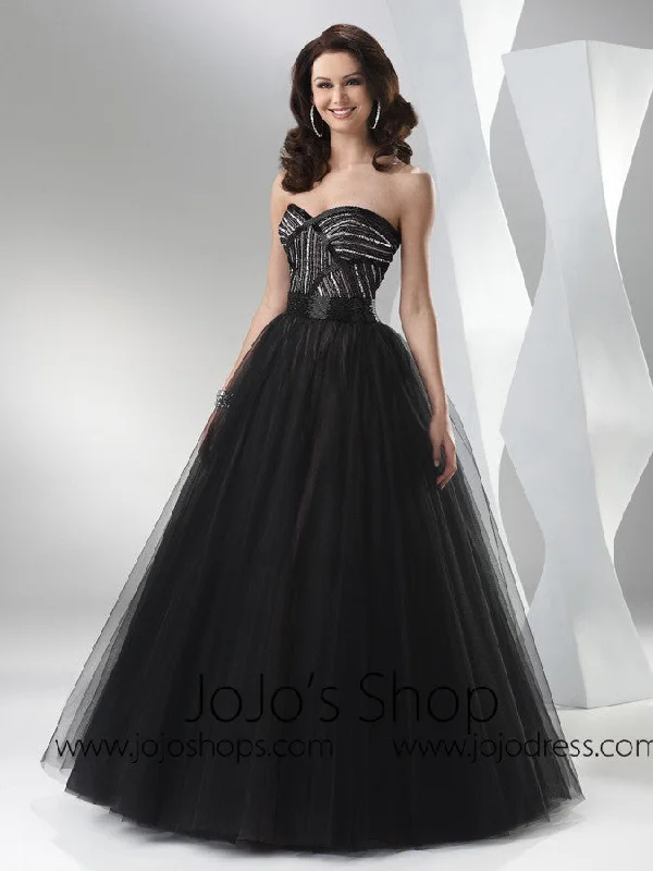 Black Strapless Tulle Formal Prom Ball Gown Dress HB2020A Tunics Chinos classic