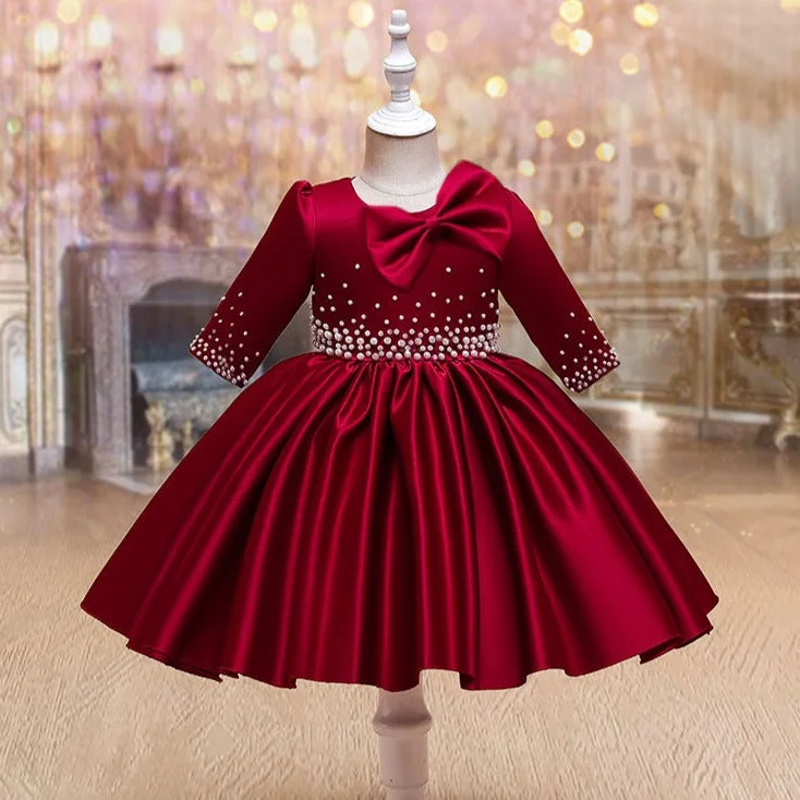 Girl Christmas Dress Baby Girl Formal Dresses Toddler Beaded Bow Wedding Dress Girl Birthday Dresses Tunics Versatile stylish Girl Christmas Dress Baby Girl Formal Dresses Toddler Beaded Bow Wedding Dress Girl Birthday Dresses Tunics Versatile stylish