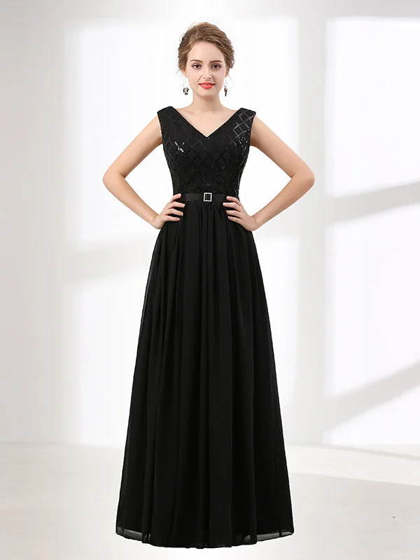 Elegant Long Black Formal Evening Dress Tunics Sale discount