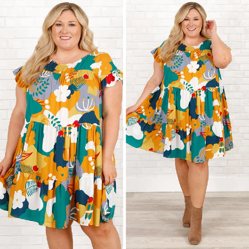 Flooding With Perfection Dress, Mustard Tunics Business professional