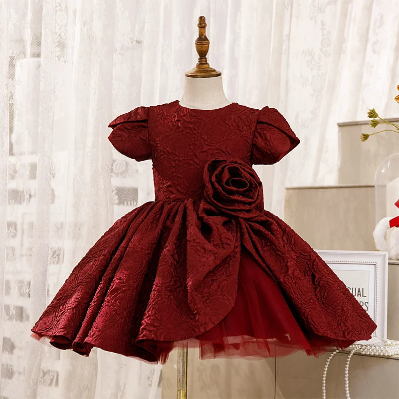 Girl Christmas Dress Toddler Prom Dress Baby Girl Summer Red Big Flower Fluffy Formal Princess Dress Turtleneck Neckline Stylish Girl Christmas Dress Toddler Prom Dress Baby Girl Summer Red Big Flower Fluffy Formal Princess Dress Turtleneck Neckline Stylish