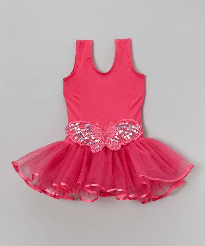 Hot Pink Butterfly Ballet Dress Maxi Flowy Bohemian