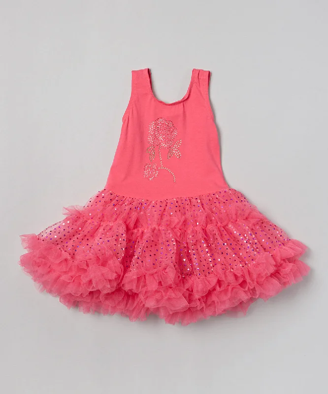 Hot Pink Rose Sparkly Petti Dress Tunics Practical durable