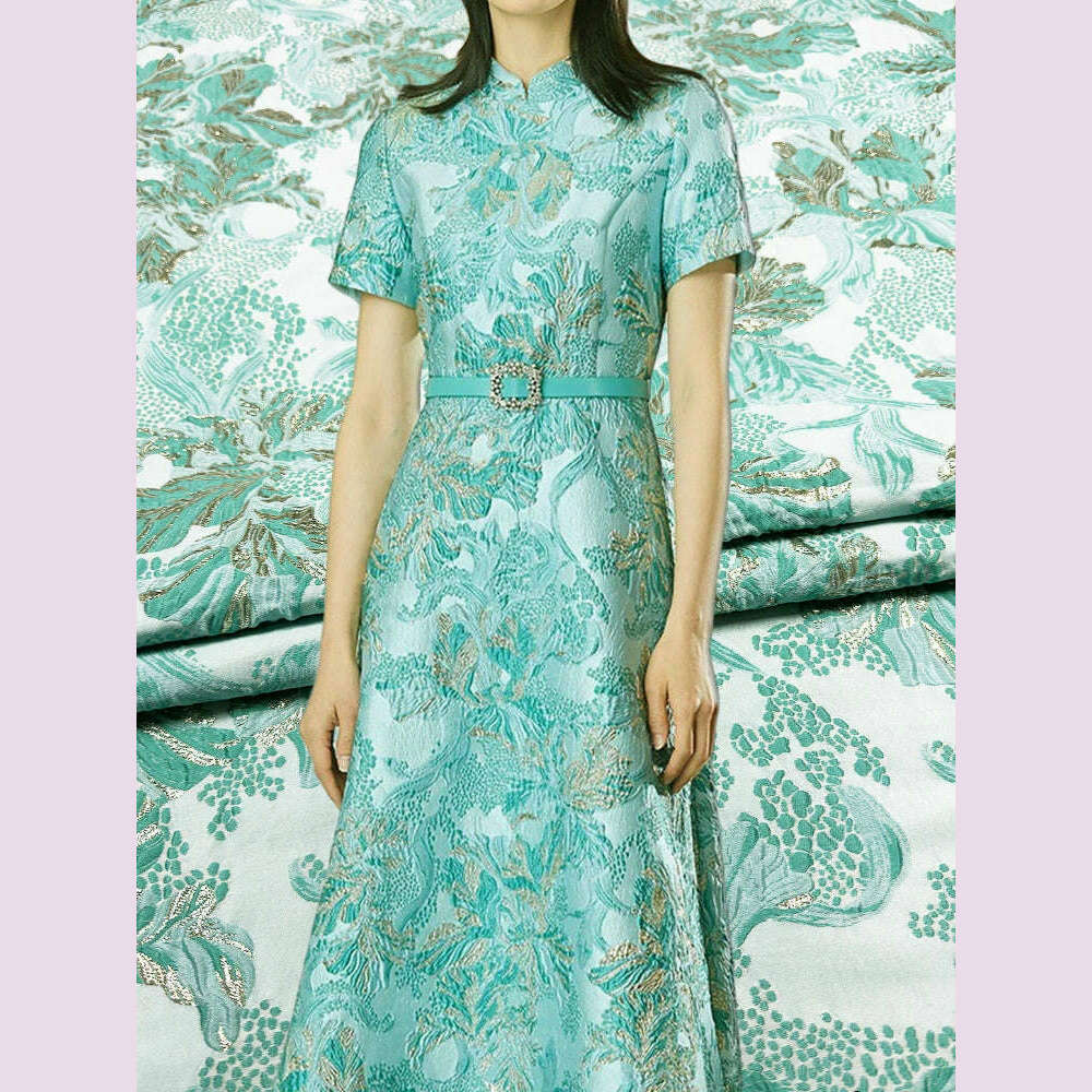 Jacquard Fabric for Diy Sewing Dress Windbreaker Fluffy Skirt Dark Patterned Polyester Material Cloth By The Meter Tunics Mesh breathable Jacquard Fabric for Diy Sewing Dress Windbreaker Fluffy Skirt Dark Patterned Polyester Material Cloth By The Meter Tunics Mesh breathable