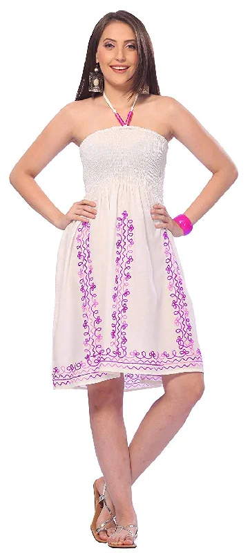 LA LEELA Women's One Size Beach Dress Tube Dress One Size Shift Classic Vintage