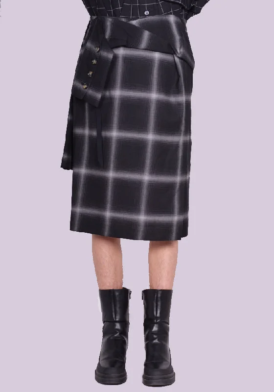 MARINA YEE FW23-0058-003 DECONSTRUCTED DRESS SKIRT BLACK/WHITE Tunics Yoga stretchy
