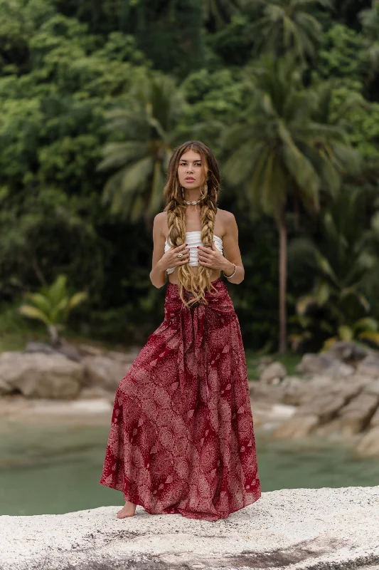 Maxi Skirt & Dress Lamai Red Tunics Travel practical