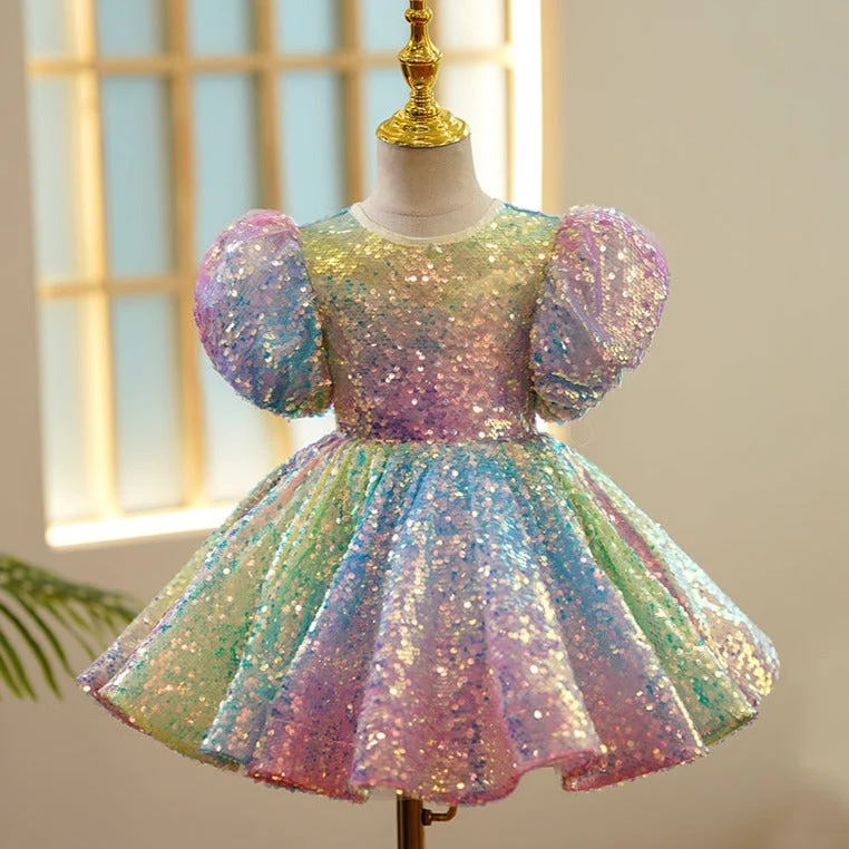 Baby Girl Dress Toddler Ball Gowns Multicolor Sequins Birthday Party Dress Tunics Ceremony elegant Baby Girl Dress Toddler Ball Gowns Multicolor Sequins Birthday Party Dress Tunics Ceremony elegant