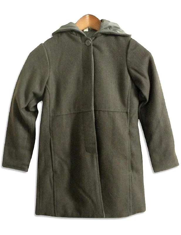 Outeredge - Big Girls' Reversible Hooded Dress Coat Tunics Brand named