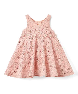 Peach Lace Baby Doll Dress Tunics Office stylish