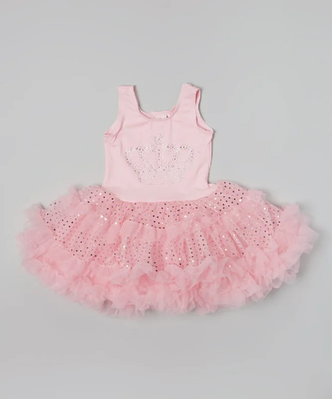 Pink Crown Sparkly Petti Dress Tunics Versatile functional