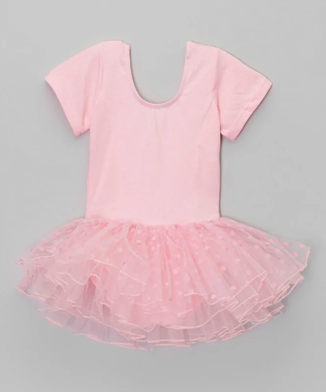 Pink Hearts Short Sleeve Ballet Dress Bodycon Club Sequined