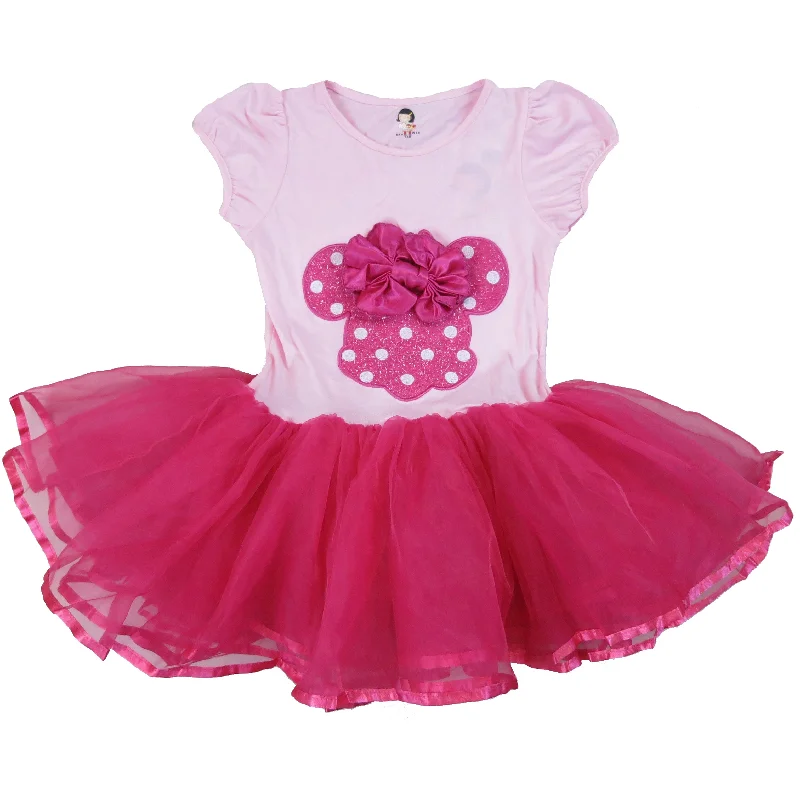 Pink & Hot Pink Minnie Bow Dress Tunics Stylish elegant