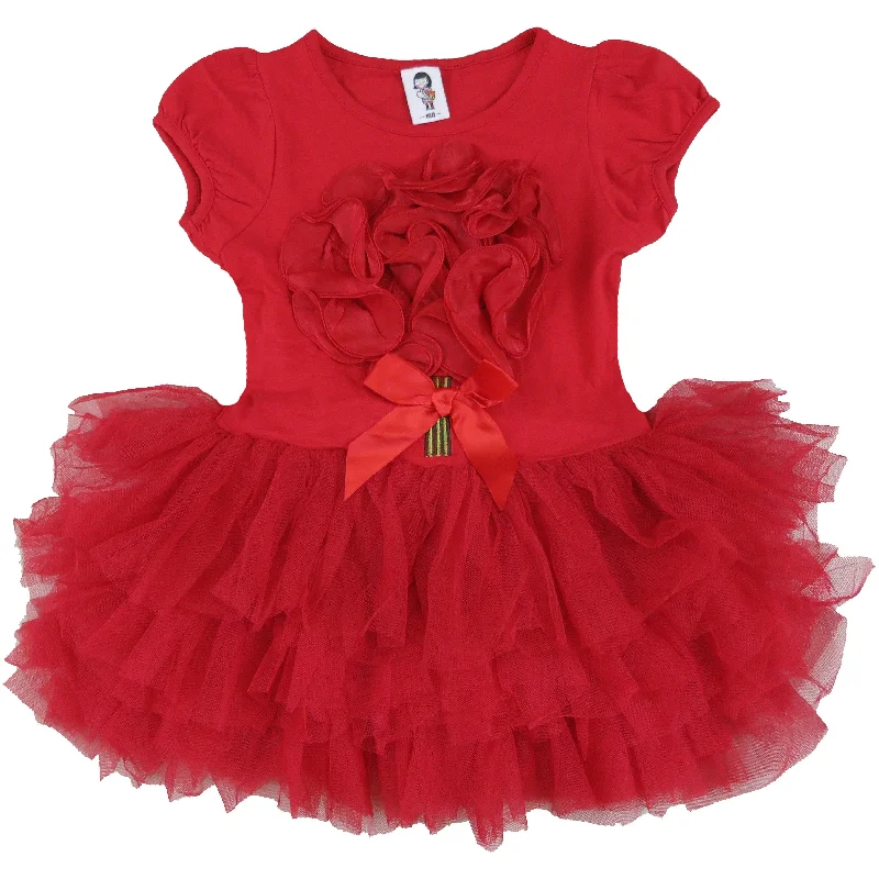 Red 3-D Flower Dress Tunics Sale discount