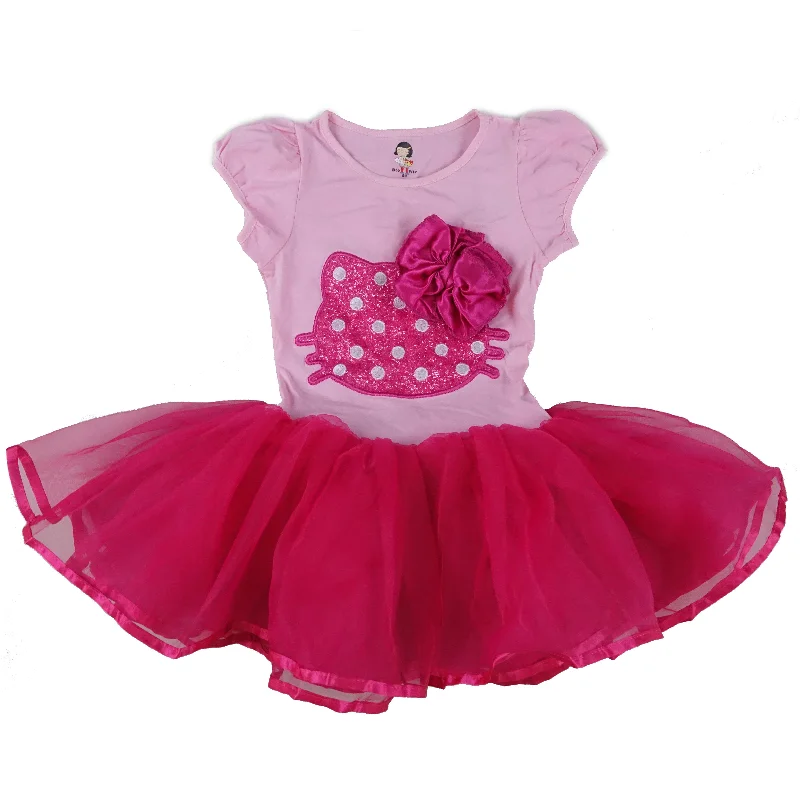 Pink & Hot Pink Kitty Bow Dress Tunics Prom sequined
