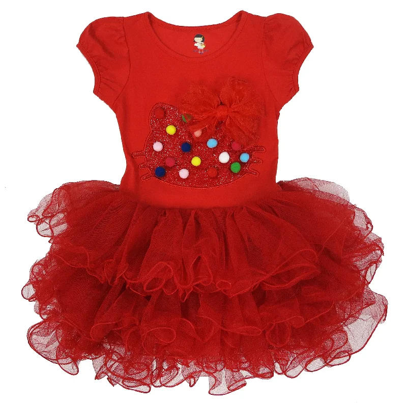 Red Kitty Bow Dress Tunics Handmade artisanal