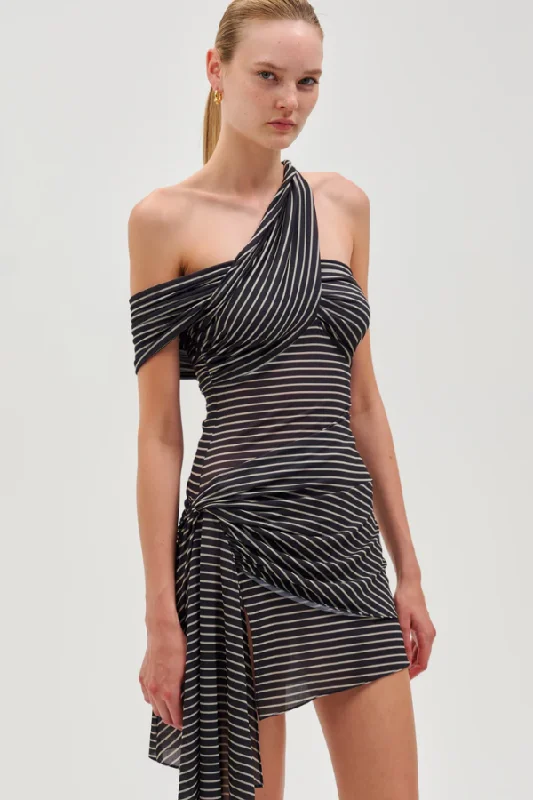 Izel Dress Navy Ivory Stripe Tunics Practical easy-care