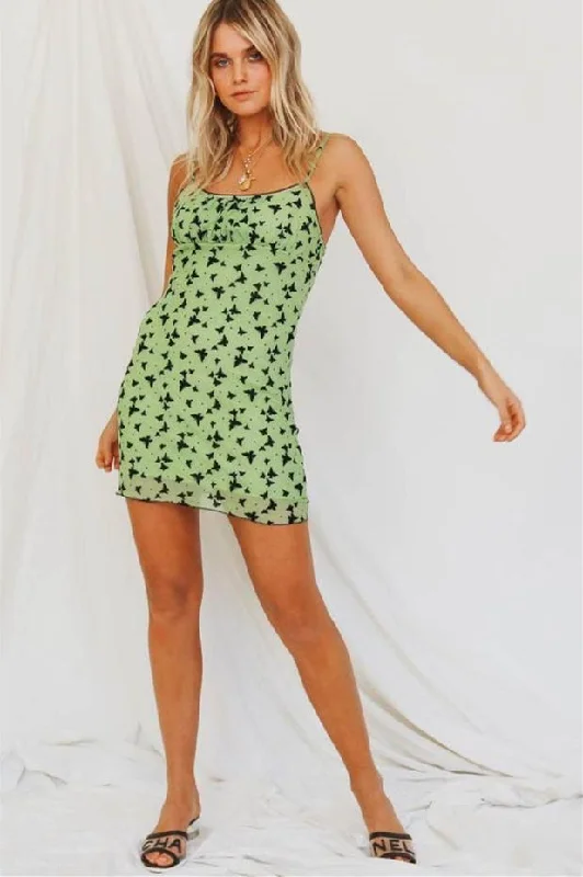 Sexy Straps Short Green Sundress Tunics Cozy soft
