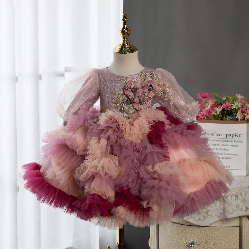 Flower Girl Dresses Baby Girl Vintage Embroidery Petal Cake Fluffy Party Princess Dress empire Waist empire Flower Girl Dresses Baby Girl Vintage Embroidery Petal Cake Fluffy Party Princess Dress empire Waist empire