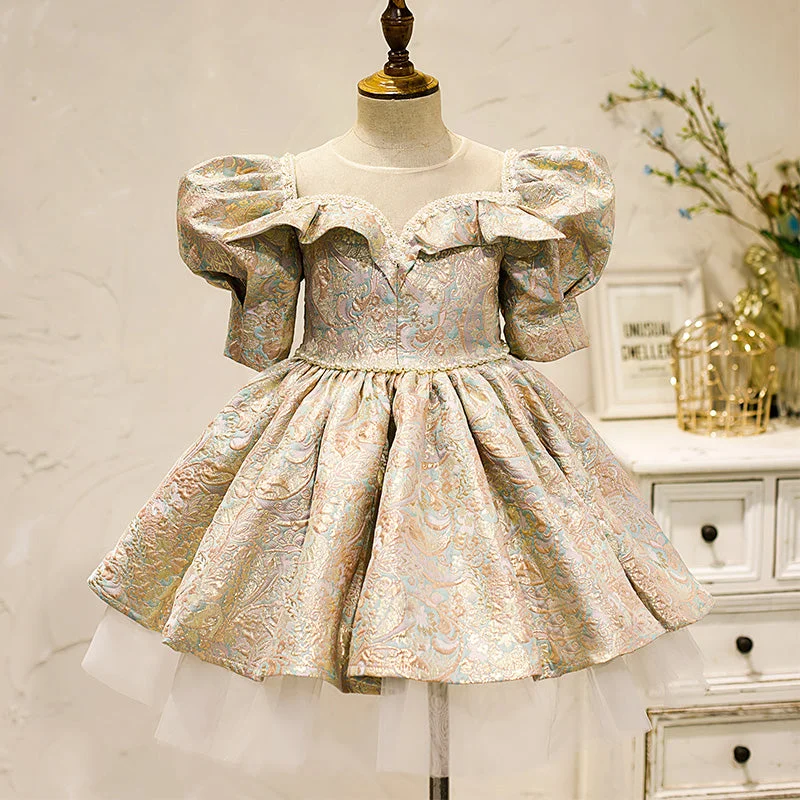 Baby Girl Formal Princess Dress Easter Dress Toddler Vintage Summer Puff Sleeve Prom Dress Tunics Brand named