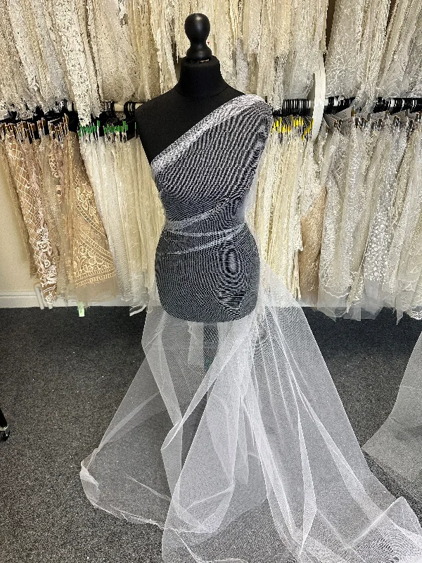 White Soft Dress Tulle - Symphony Boat Neckline Classic