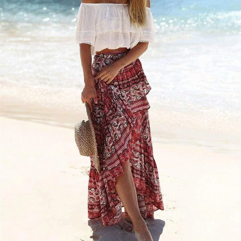 FashionSierra - Women Ladies Casual Boho Tribal Floral Skirt Female Summer Beachwear Party Casual Long Maxi Skirt Sundress Tunics Recommended stylist FashionSierra - Women Ladies Casual Boho Tribal Floral Skirt Female Summer Beachwear Party Casual Long Maxi Skirt Sundress Tunics Recommended stylist