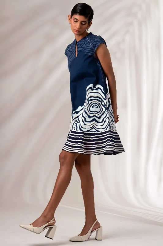 Yara - Bottom Swirl Short Dress Tunics Trendy modern